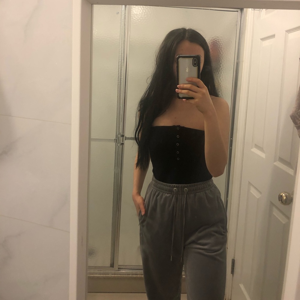 Missguided black tube top bodysuit